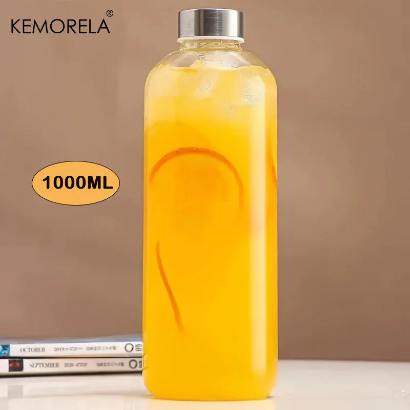 Glass Sports Water Bottle with Lid Leak-Proof And Heat-Resistant 500/750/1000ML