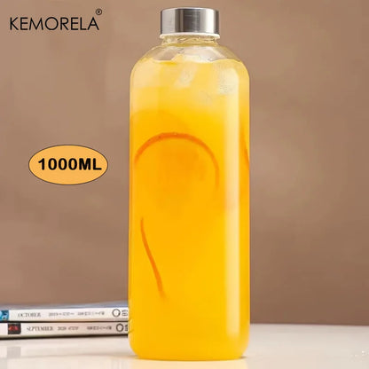 Glass Sports Water Bottle with Lid Leak-Proof And Heat-Resistant 500/750/1000ML