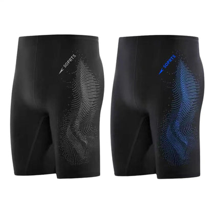 Men's Swim Jammer Training Racing Swimsuit Compression Swimwear Streamlined Trunks Adjustable Quick Dry Elastic Beach Shorts