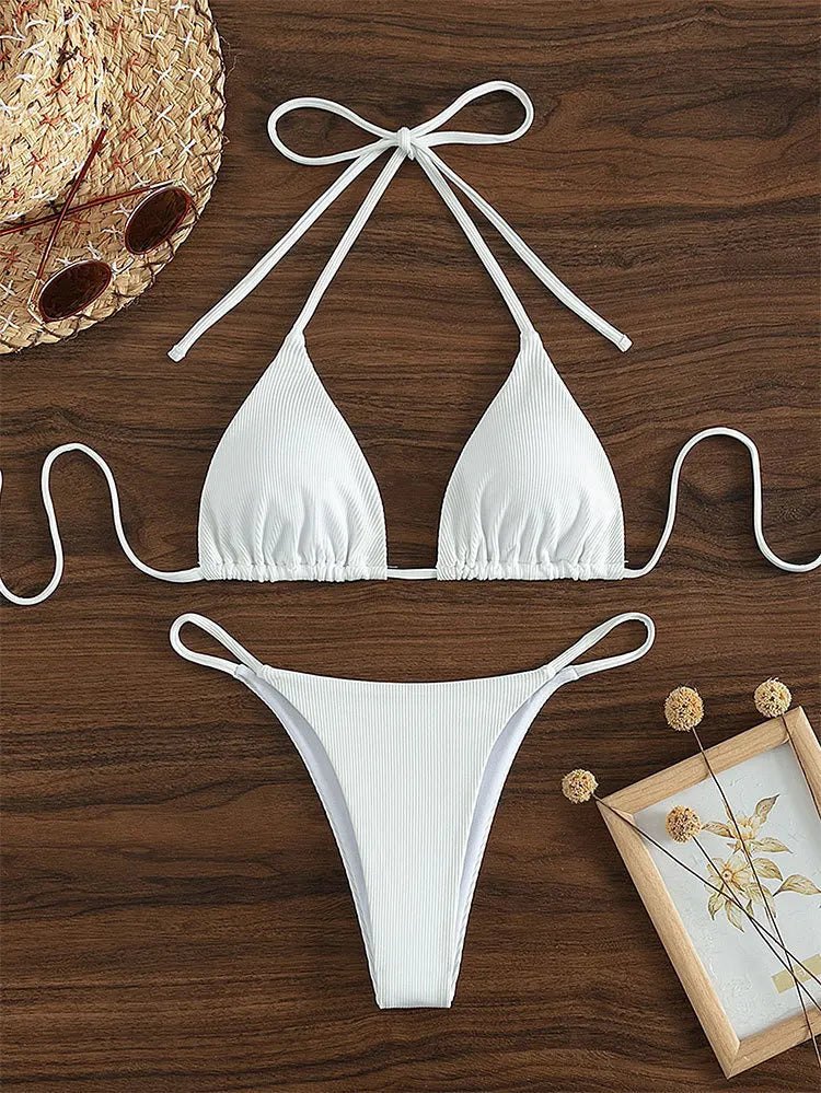 2026 XS-XL Pad Bikini Set Beach Triangle Swimwear Women Maio Biquinis Swimsuit Tankini Femme Badpak Dames Mujer купальни