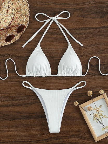 2026 XS-XL Pad Bikini Set Beach Triangle Swimwear Women Maio Biquinis Swimsuit Tankini Femme Badpak Dames Mujer купальни