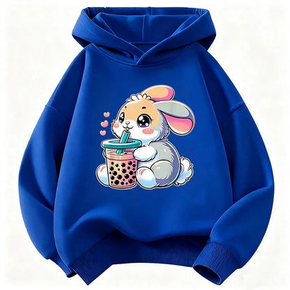 Cute Rabbit Graphic Hoodie Kids Children's Sweatshirt Hoody for Boys Girls Casual Hoodies Clothes