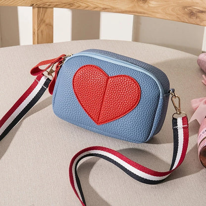 Lychee Pattern Heart-Shaped Crossbody Bag, Stylish Mini Shoulder Bag, Women'S Zippered Square Wallet, Suitable for Women, Girls