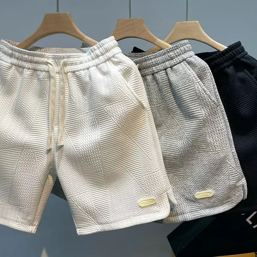 New trendy unisex summer casual printed shorts, hip-hop style sports running five quarter shorts, jacquard comfortable shorts
