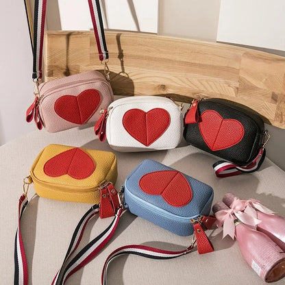 Lychee Pattern Heart-Shaped Crossbody Bag, Stylish Mini Shoulder Bag, Women'S Zippered Square Wallet, Suitable for Women, Girls