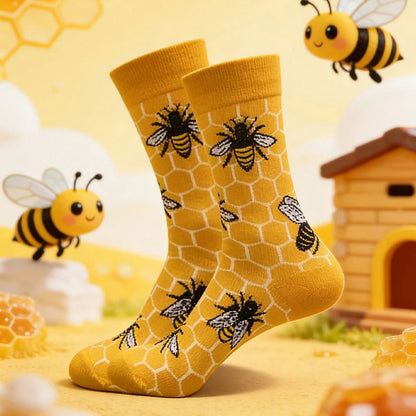 Fun Women's Cartoon Little Bee Socks