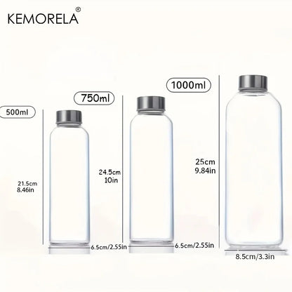Glass Sports Water Bottle with Lid Leak-Proof And Heat-Resistant 500/750/1000ML