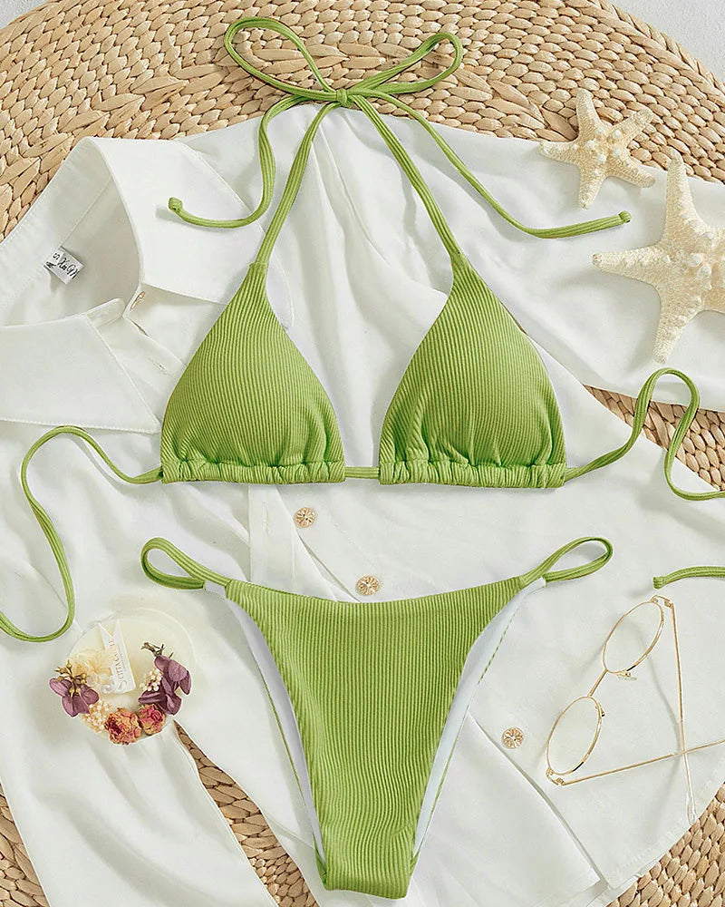 2026 XS-XL Pad Bikini Set Beach Triangle Swimwear Women Maio Biquinis Swimsuit Tankini Femme Badpak Dames Mujer купальни