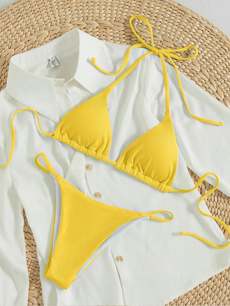 2026 XS-XL Pad Bikini Set Beach Triangle Swimwear Women Maio Biquinis Swimsuit Tankini Femme Badpak Dames Mujer купальни