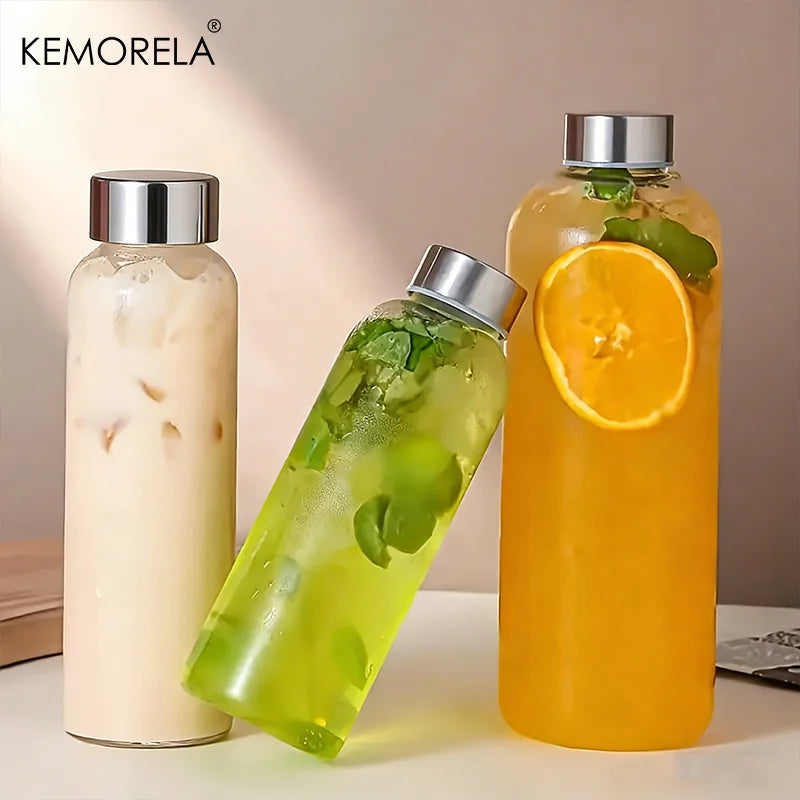 Glass Sports Water Bottle with Lid Leak-Proof And Heat-Resistant 500/750/1000ML