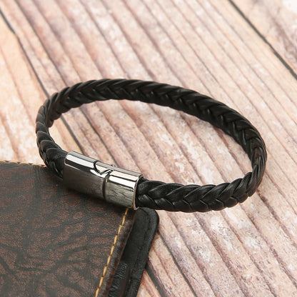 Mibrow Men Magnetic Clasps Bracelets Vintage 10mm Leather Bracelets & Bangles Punk Charm Fashion Jewelry
