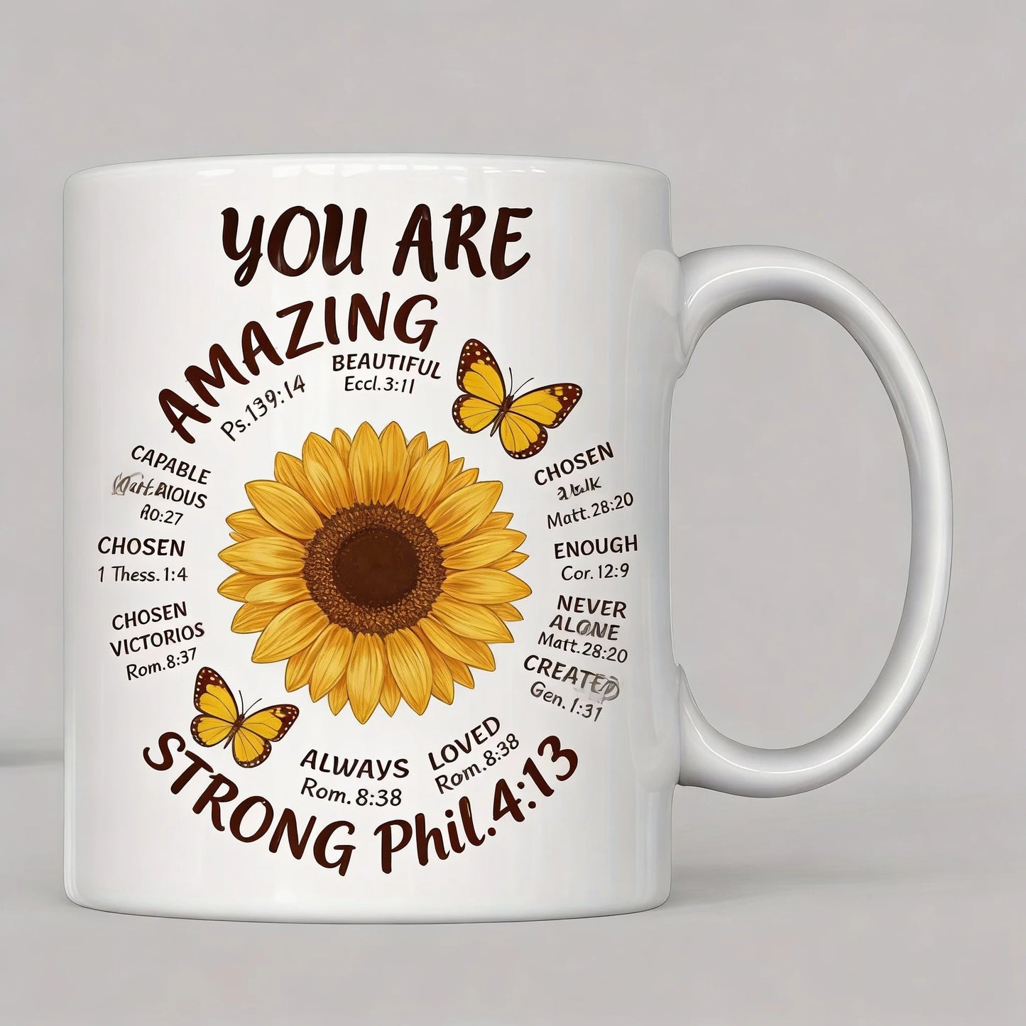 Sunflower Bible Verse Mug 320ml