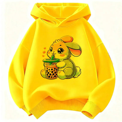 Cute Rabbit Graphic Hoodie Kids Children's Sweatshirt Hoody for Boys Girls Casual Hoodies Clothes