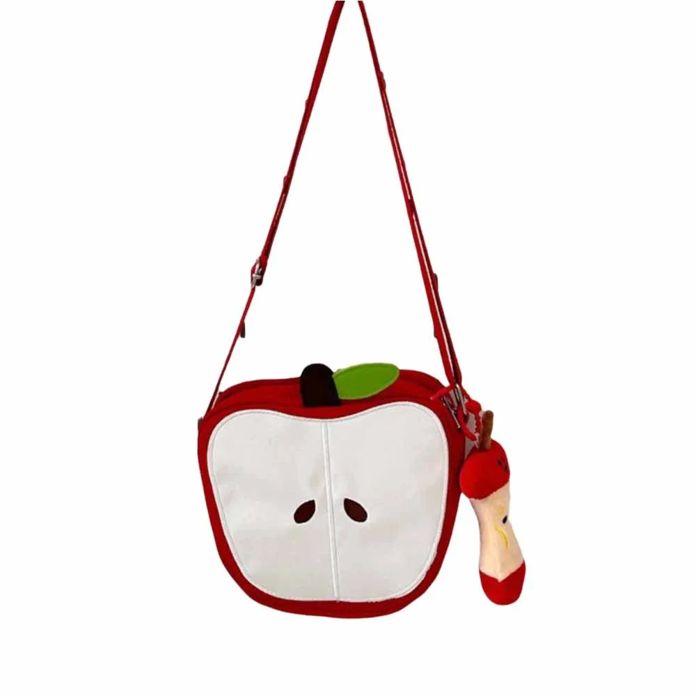 Small Message Bag Fruits Shape Crossbody Bag Harajuku Solid Color Funny Shoulder Bag Pear Casual Mobile Phone Pack Daily