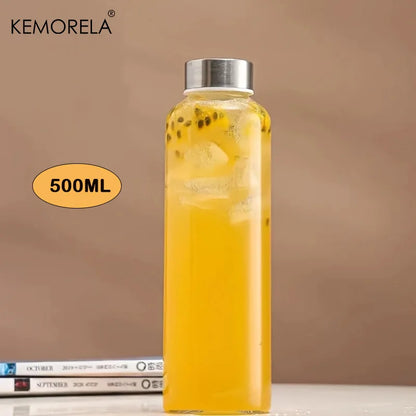 Glass Sports Water Bottle with Lid Leak-Proof And Heat-Resistant 500/750/1000ML