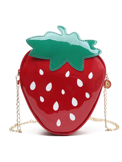New Style Cute Strawberry-Themed Women's Fashionable Versatile Crossbody Bag with a Chain
