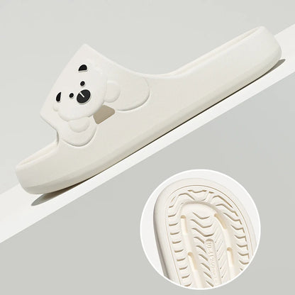 Cute Cartoon Bear Slippers Women Lightweight Eva Soft Sole Platform Slides Woman Comfortable Non Slip Home Slippers Shoes