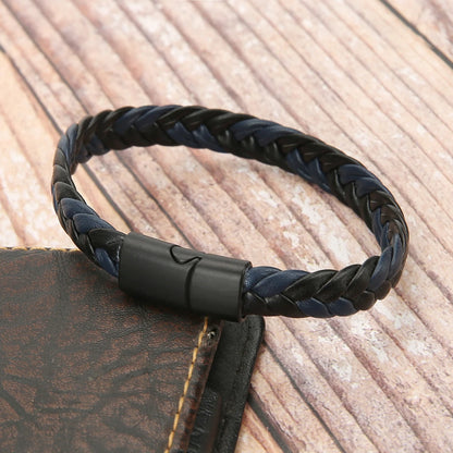 Mibrow Men Magnetic Clasps Bracelets Vintage 10mm Leather Bracelets & Bangles Punk Charm Fashion Jewelry