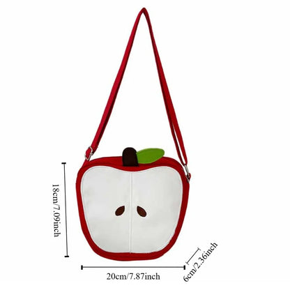 Small Message Bag Fruits Shape Crossbody Bag Harajuku Solid Color Funny Shoulder Bag Pear Casual Mobile Phone Pack Daily