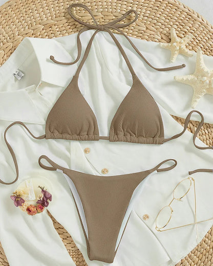 2026 XS-XL Pad Bikini Set Beach Triangle Swimwear Women Maio Biquinis Swimsuit Tankini Femme Badpak Dames Mujer купальни
