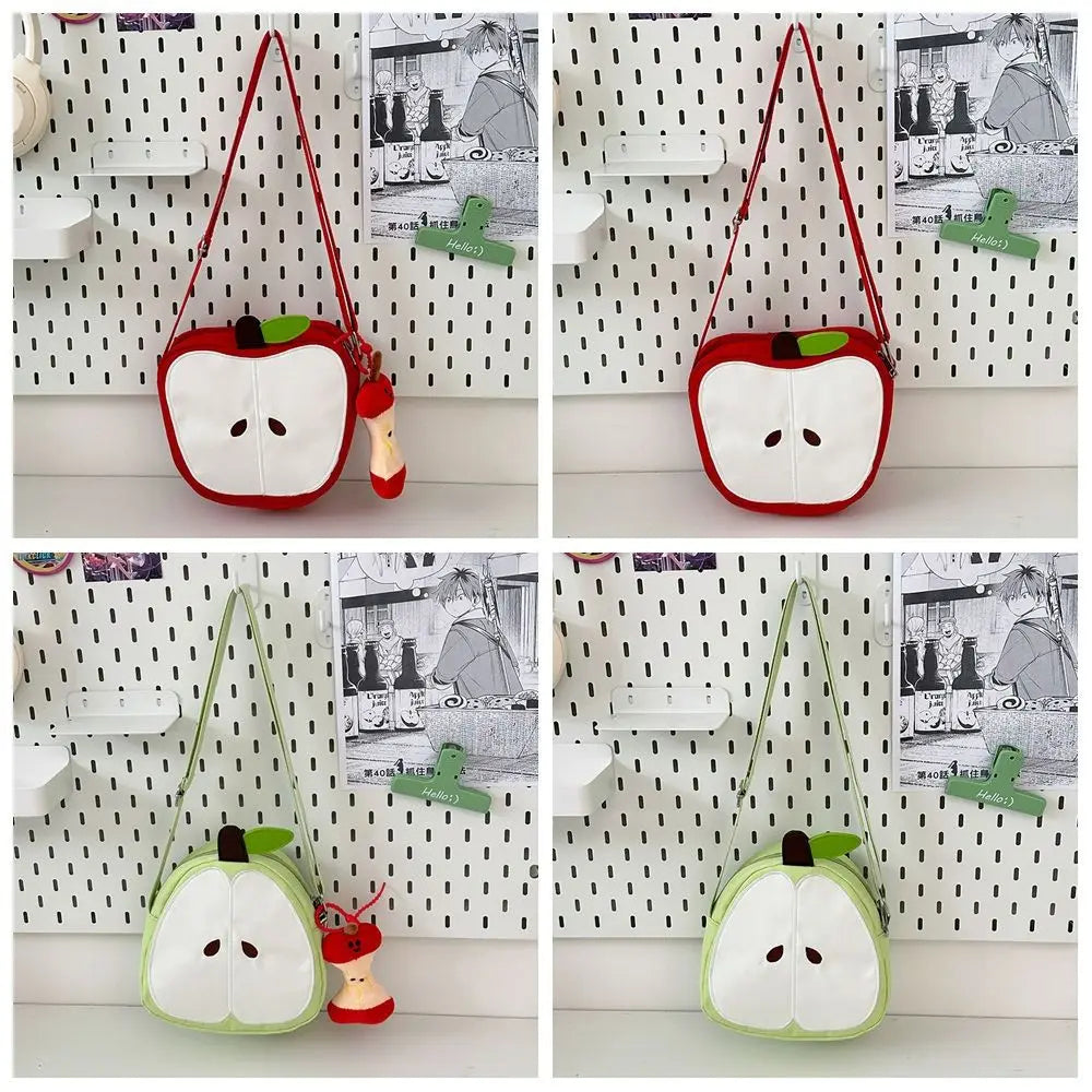 Small Message Bag Fruits Shape Crossbody Bag Harajuku Solid Color Funny Shoulder Bag Pear Casual Mobile Phone Pack Daily