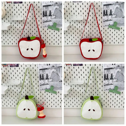 Small Message Bag Fruits Shape Crossbody Bag Harajuku Solid Color Funny Shoulder Bag Pear Casual Mobile Phone Pack Daily