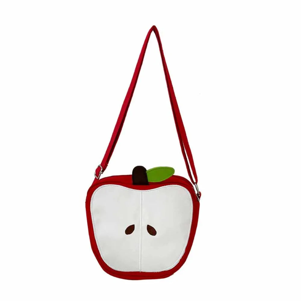 Small Message Bag Fruits Shape Crossbody Bag Harajuku Solid Color Funny Shoulder Bag Pear Casual Mobile Phone Pack Daily