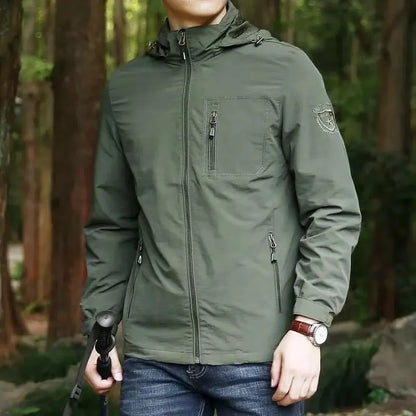2026 Men Outdoor  Hiking Jackets Spring Autumn Thin Casual Jackets New Men Hooded Mesh Coats Quality Male Fit Windbreaker